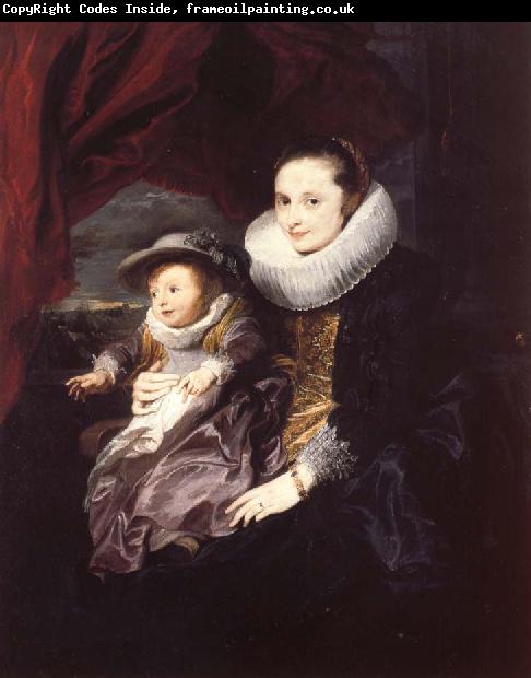 Anthony Van Dyck Portrait of a Woman and Child